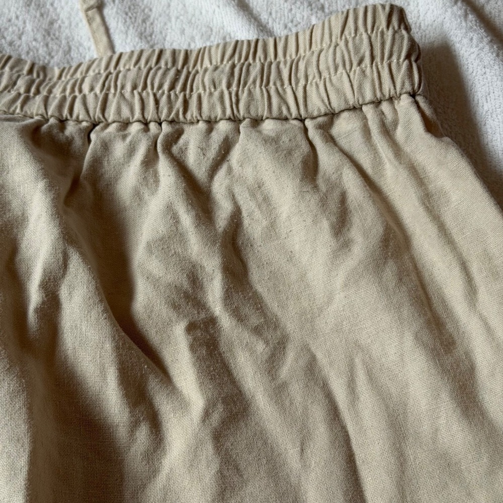J.Crew Linen Cotton Drawstring Pants Minimalist Women 6 Beige Summer Breathable - Picture 5 of 9